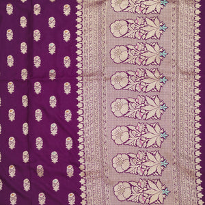 Purple Zariwork Pure Silk Saree