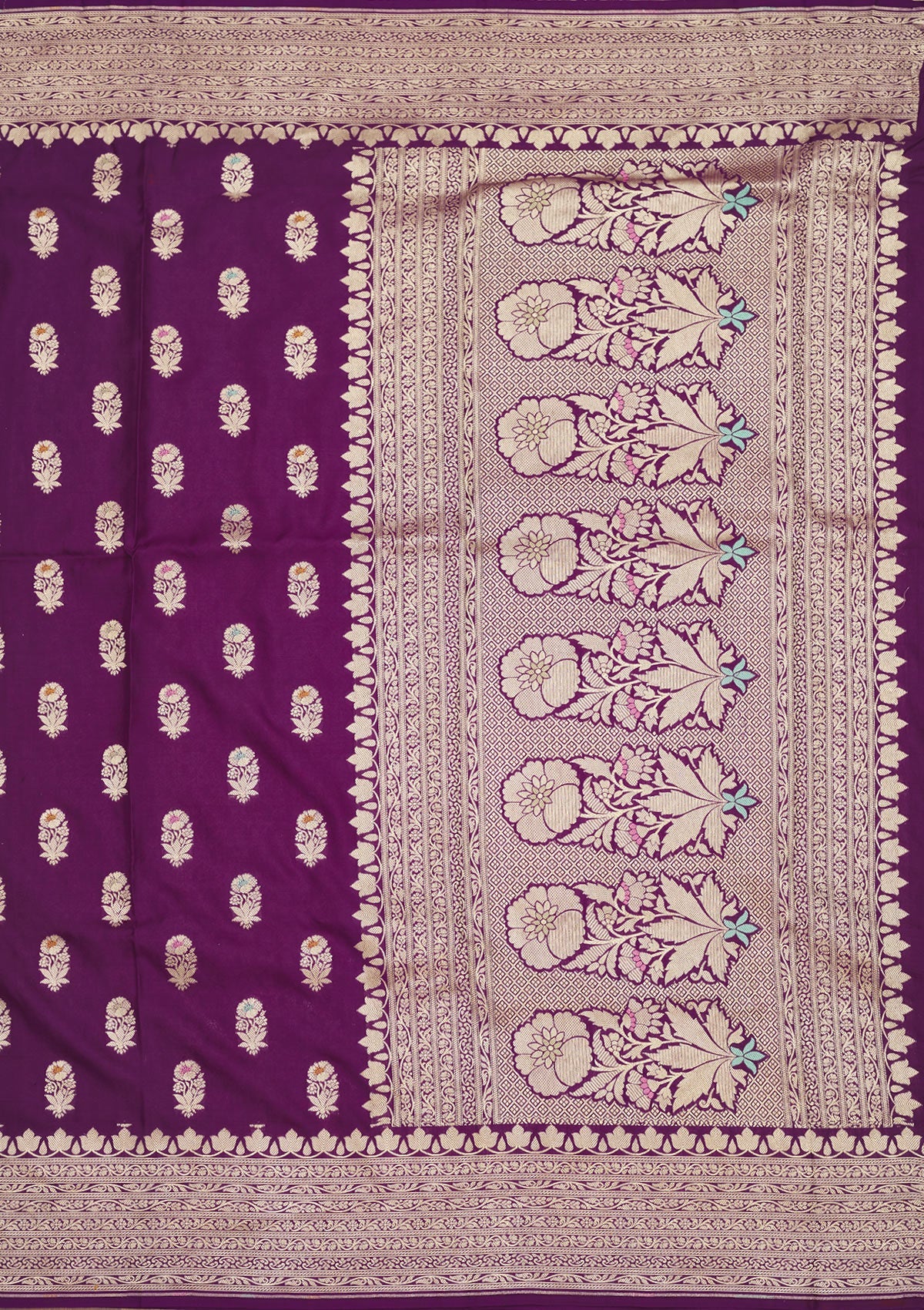 Purple Zariwork Pure Silk Saree