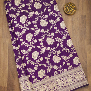 Purple Zariwork Pure Silk Saree