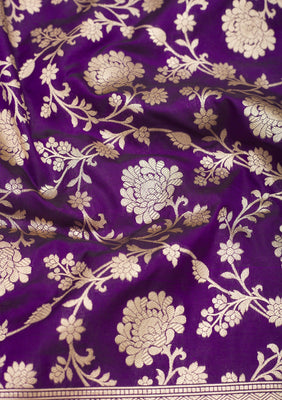 Purple Zariwork Pure Silk Saree