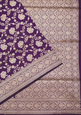 Purple Zariwork Pure Silk Saree