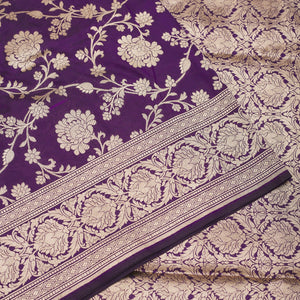 Purple Zariwork Pure Silk Saree