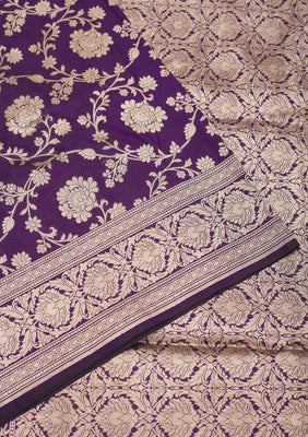 Purple Zariwork Pure Silk Saree