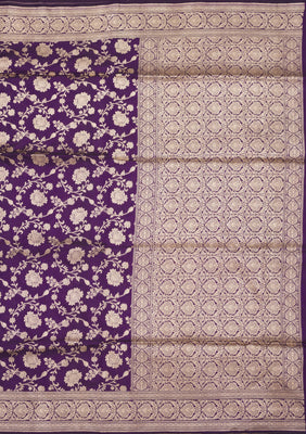 Purple Zariwork Pure Silk Saree
