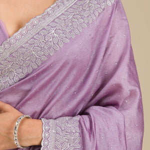Purple Zariwork Soft Silk Saree