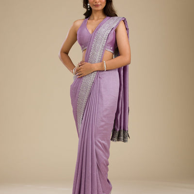 Purple Zariwork Soft Silk Saree