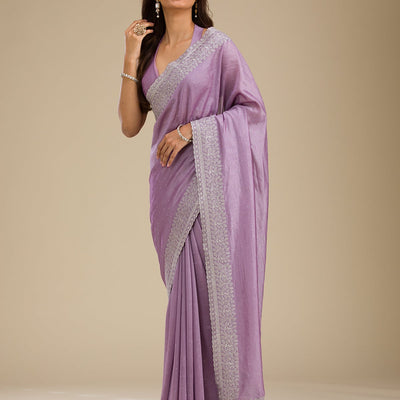 Purple Zariwork Soft Silk Saree