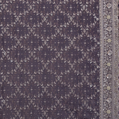 Purple Zariwork Tissue Saree