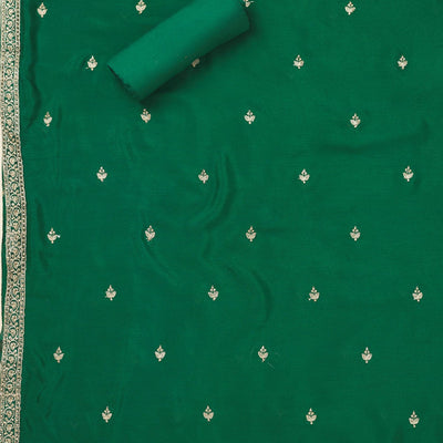 Rama Green Printed Semi Crepe Unstitched Salwar Suit