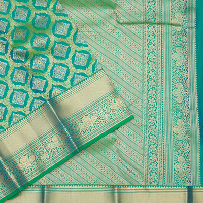 Rama Green Zariwork Pure Silk Saree