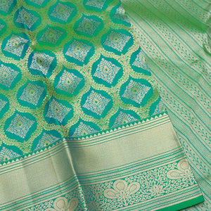 Rama Green Zariwork Pure Silk Saree