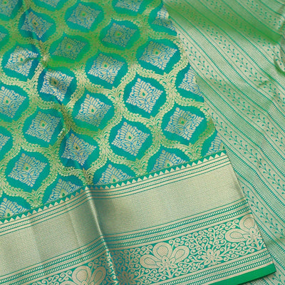 Rama Green Zariwork Pure Silk Saree