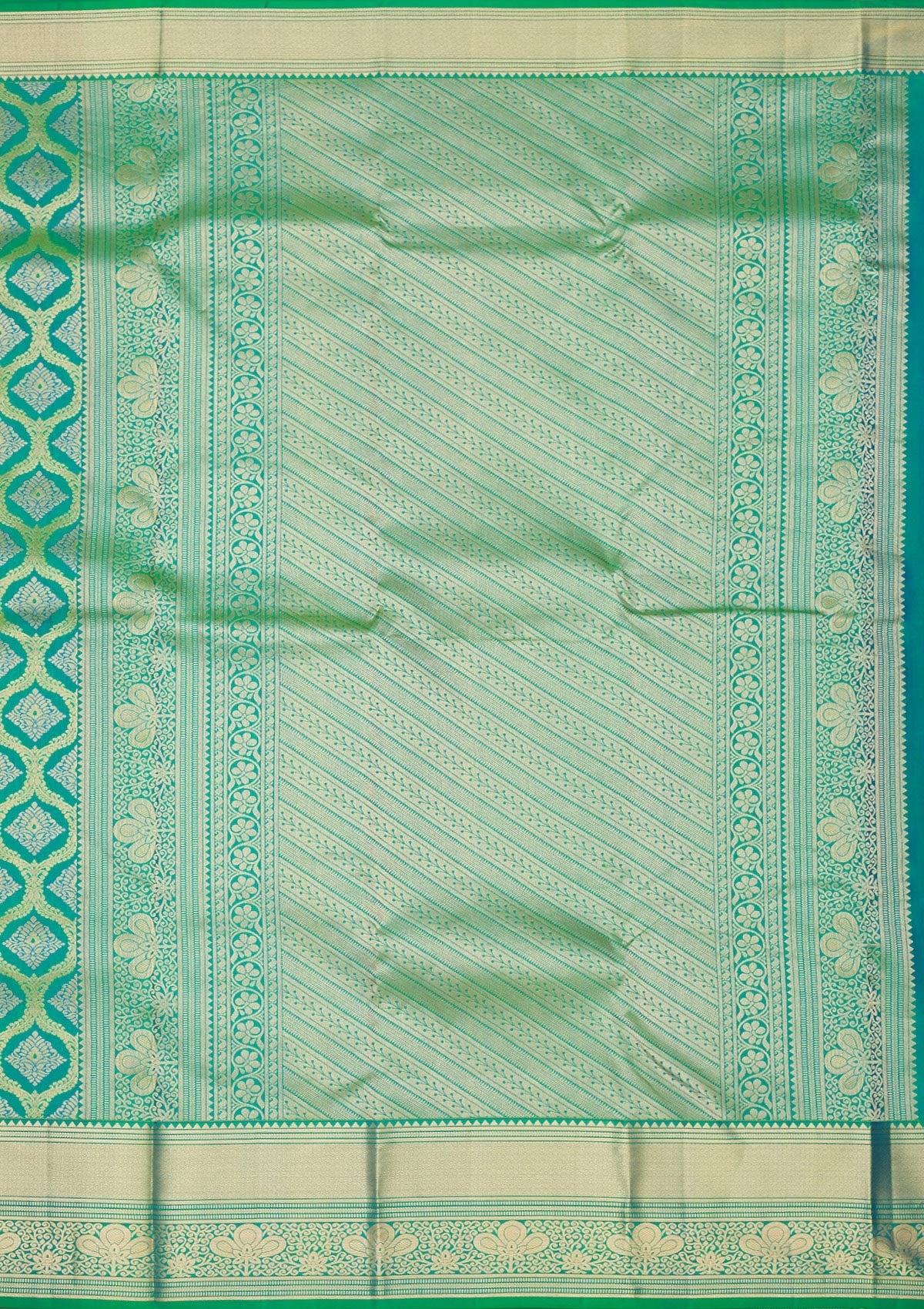 Rama Green Zariwork Pure Silk Saree