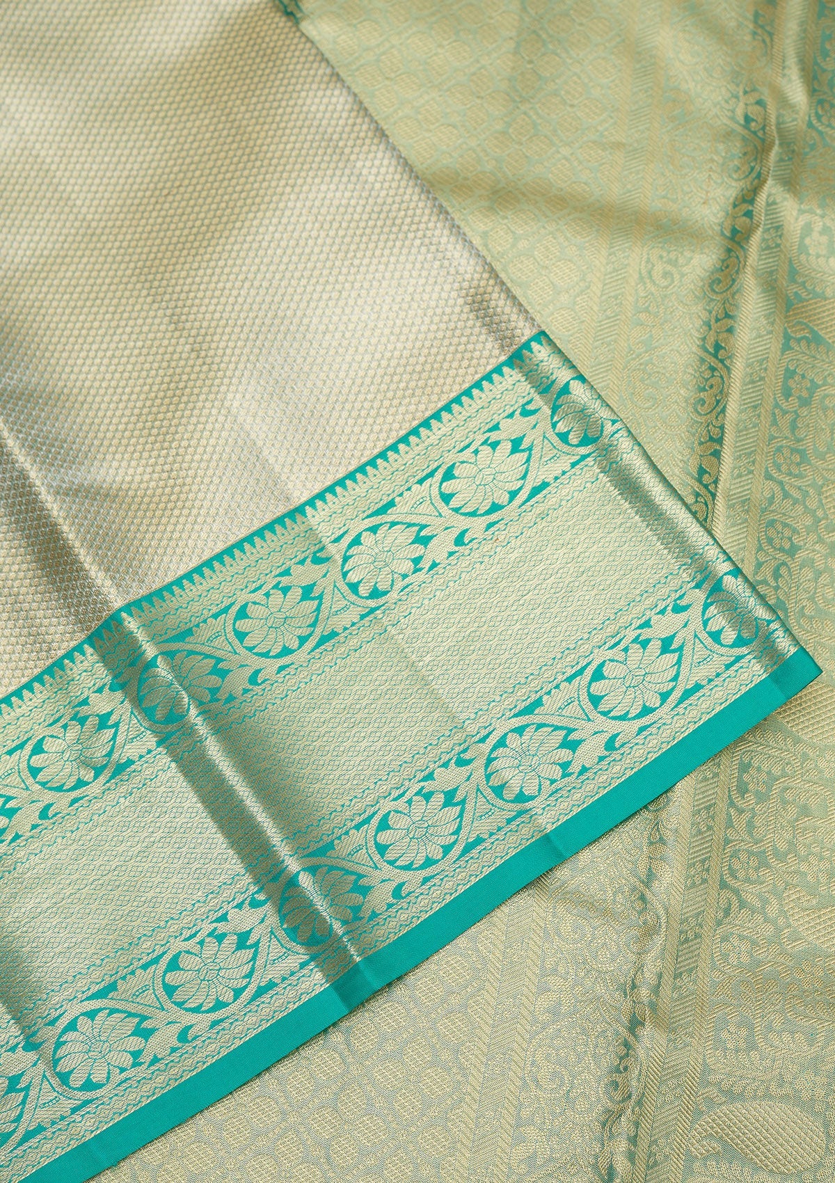 Rama Green Zariwork Pure Silk Saree