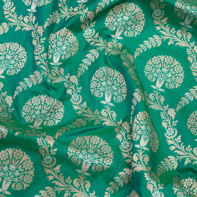 Rama Green Zariwork Pure Silk Saree
