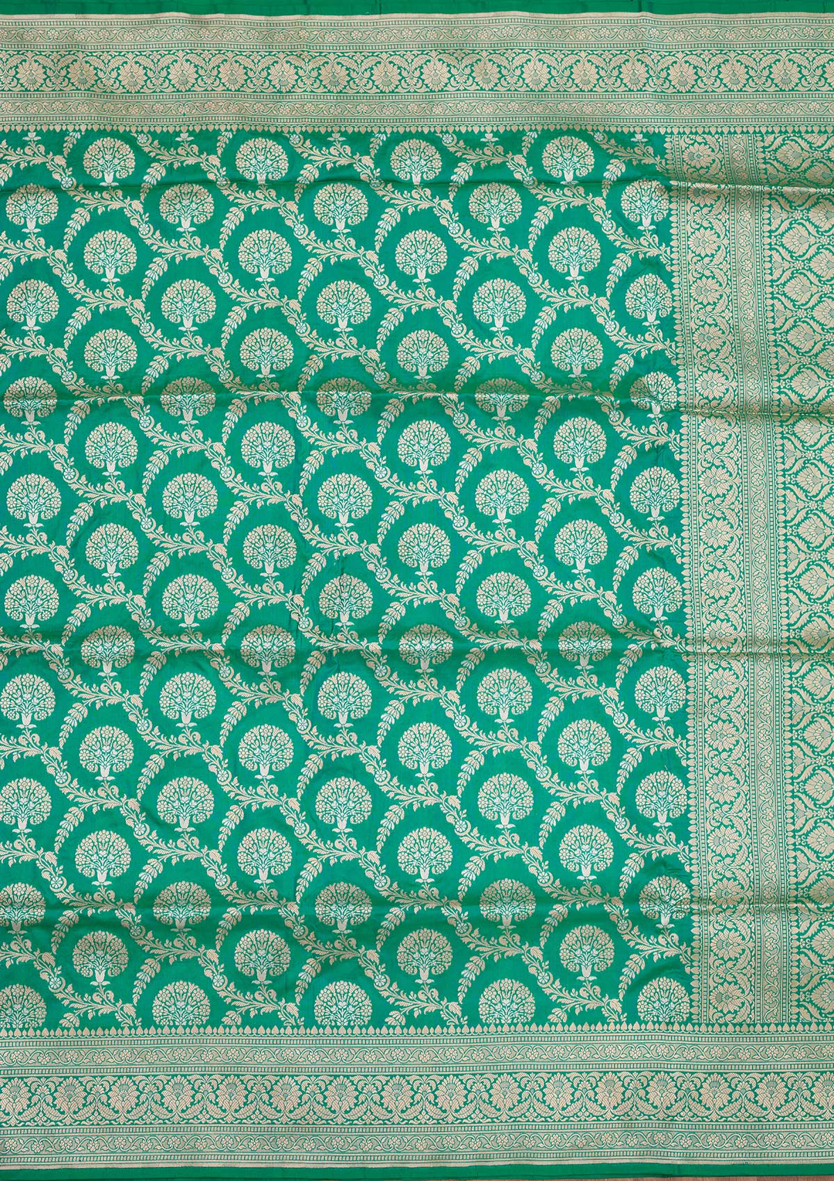 Rama Green Zariwork Pure Silk Saree