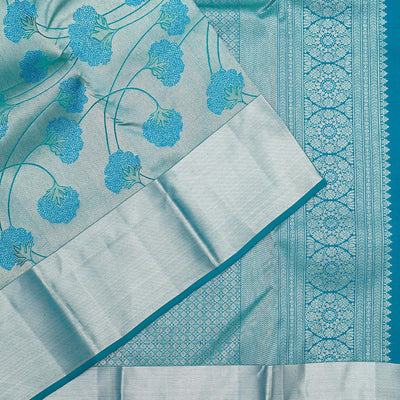 Sky Blue Zariwork Pure Silk Saree