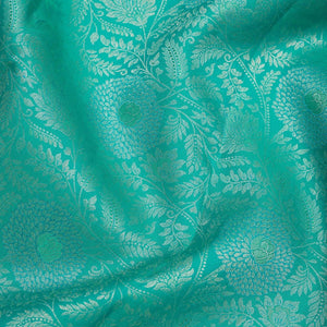 Turquoise Blue Zariwork Pure Silk Saree