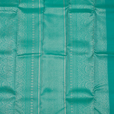 Turquoise Blue Zariwork Pure Silk Saree