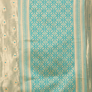 Rama Green Zariwork Tissue Saree