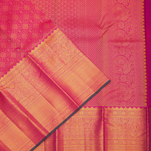 Rani Pink Zariwork Pure Silk Saree