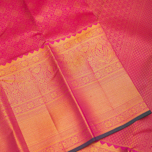 Rani Pink Zariwork Pure Silk Saree