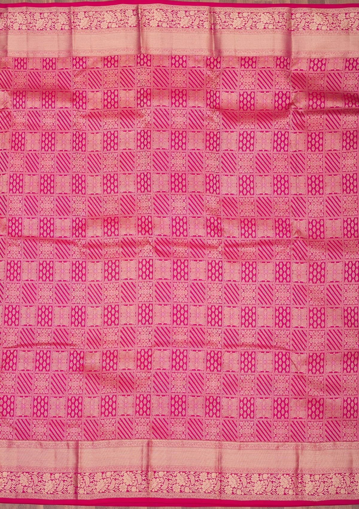 Rani Pink Zariwork Pure Silk Saree