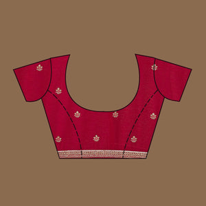 Rani Pink Sequins Tissue Saree