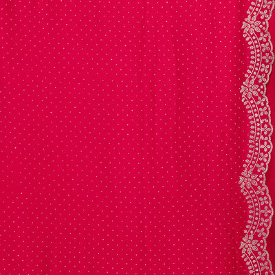 Rani Pink Swarovski Satin Saree