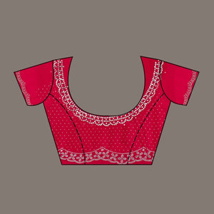 Rani Pink Swarovski Satin Saree