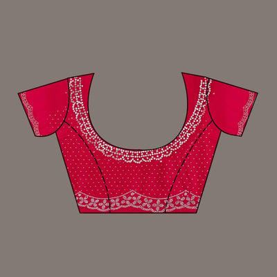 Rani Pink Swarovski Satin Saree