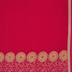 Rani Pink Threadwork Georgette Saree