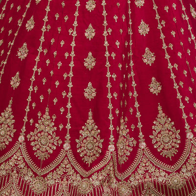 Rani Pink Zardosi Raw Silk Readymade Lehenga