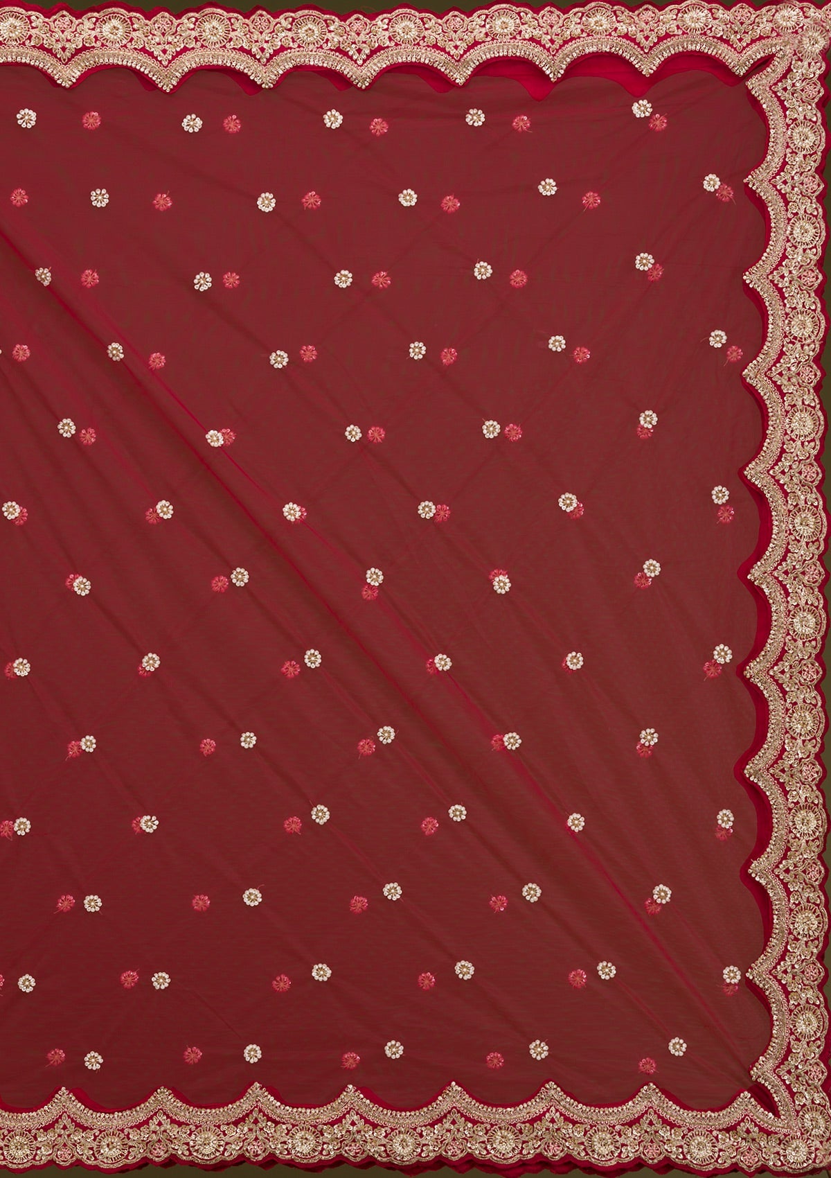 Rani Pink Zardosi Raw Silk Readymade Lehenga