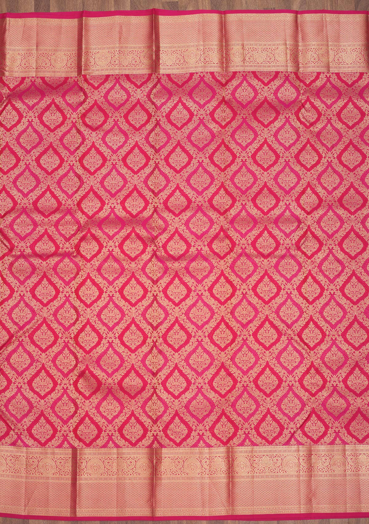 Rani Pink Zariwork Pure Silk Saree