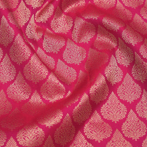 Rani Pink Zariwork Pure Silk Saree