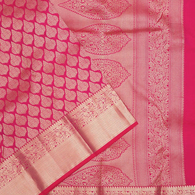 Rani Pink Zariwork Pure Silk Saree