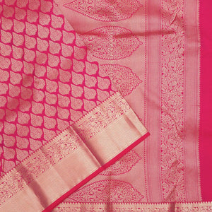Rani Pink Zariwork Pure Silk Saree
