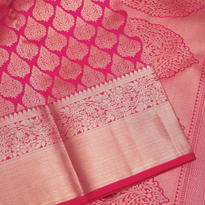 Rani Pink Zariwork Pure Silk Saree