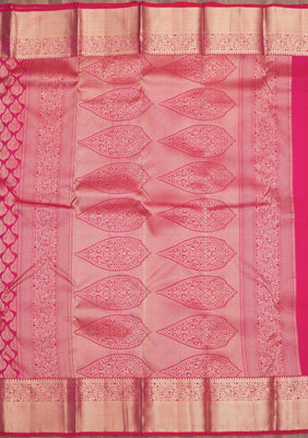 Rani Pink Zariwork Pure Silk Saree