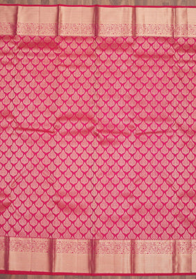 Rani Pink Zariwork Pure Silk Saree