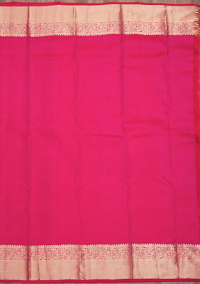 Rani Pink Zariwork Pure Silk Saree