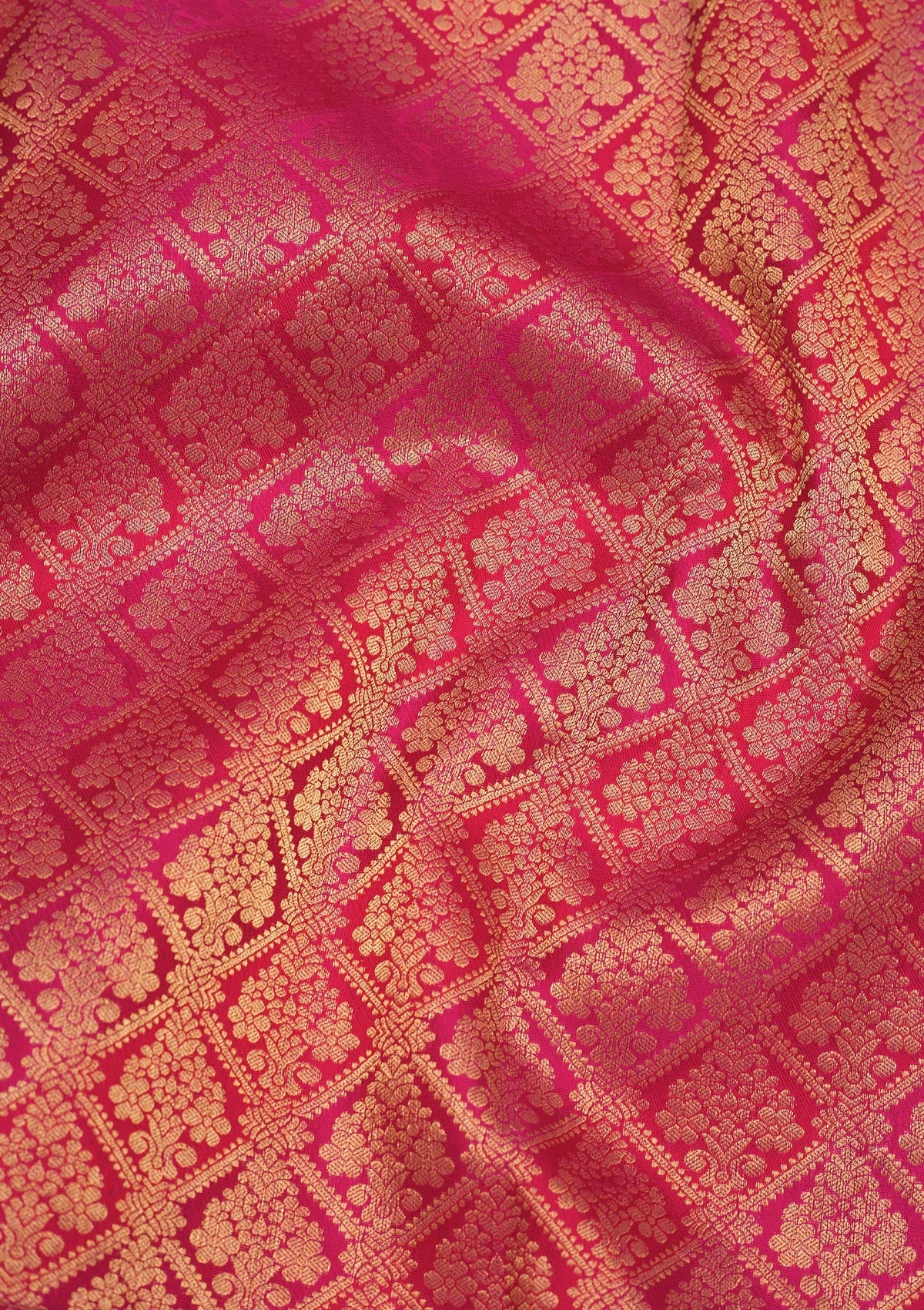 Rani Pink Zariwork Pure Silk Saree