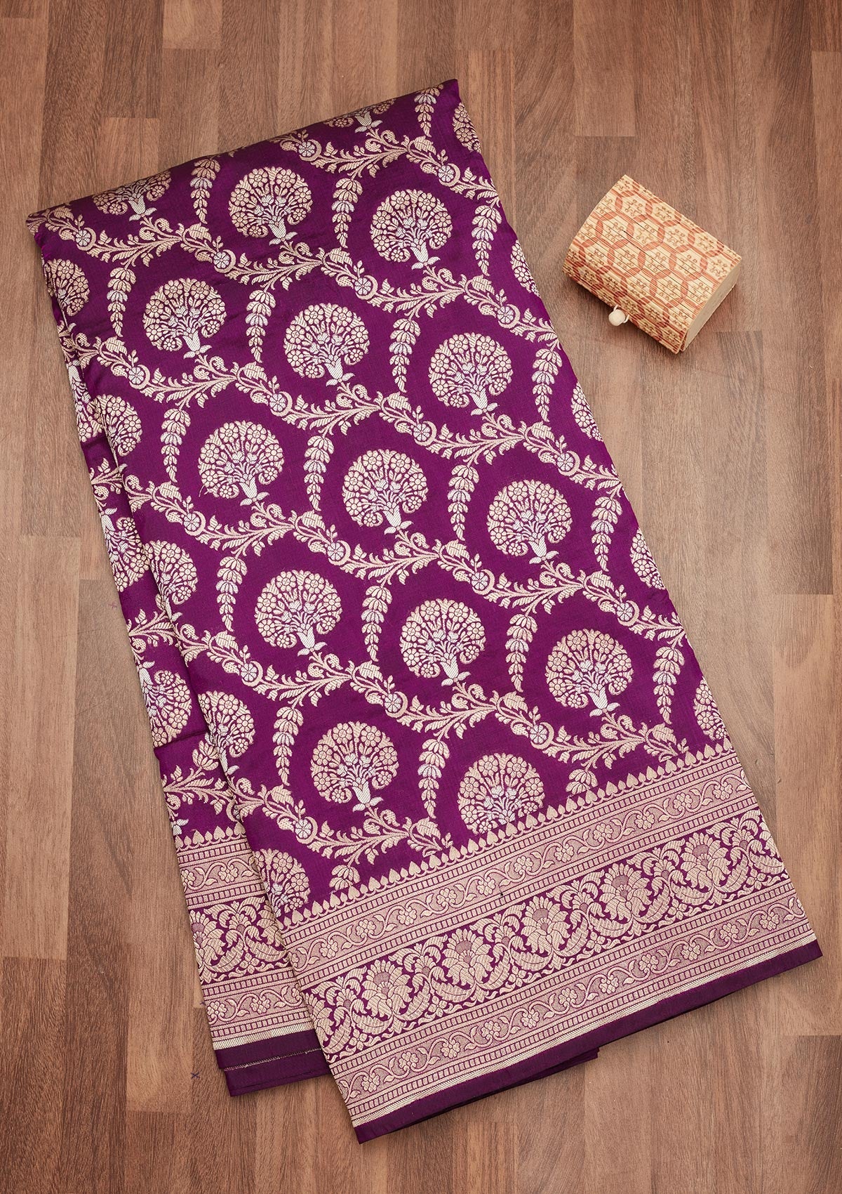 Purple Zariwork Pure Silk Saree