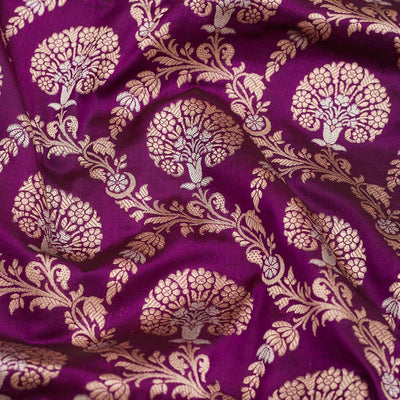 Purple Zariwork Pure Silk Saree