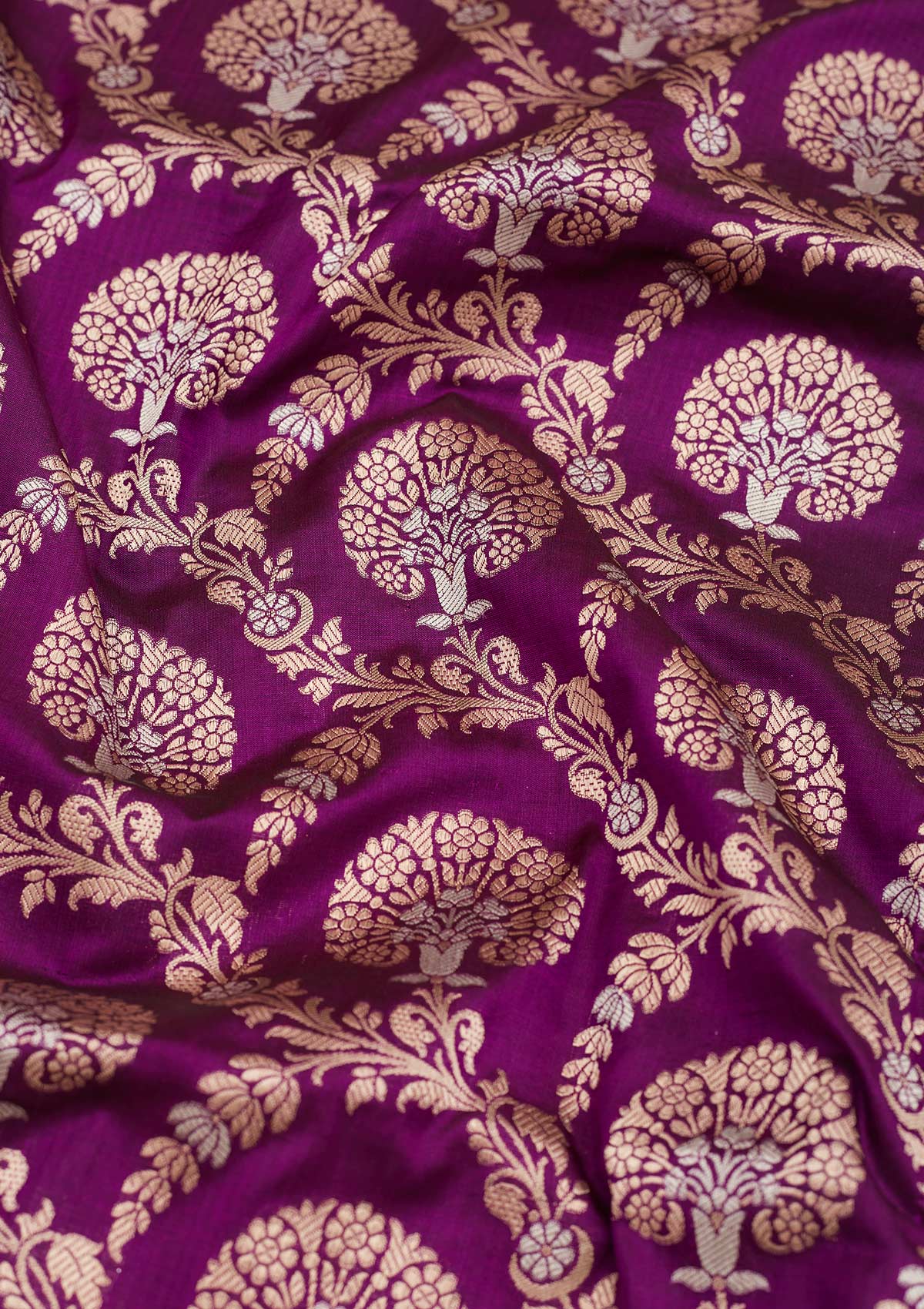 Purple Zariwork Pure Silk Saree