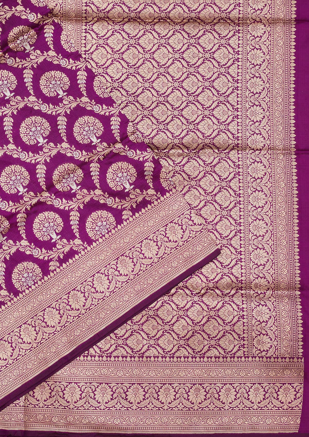Purple Zariwork Pure Silk Saree