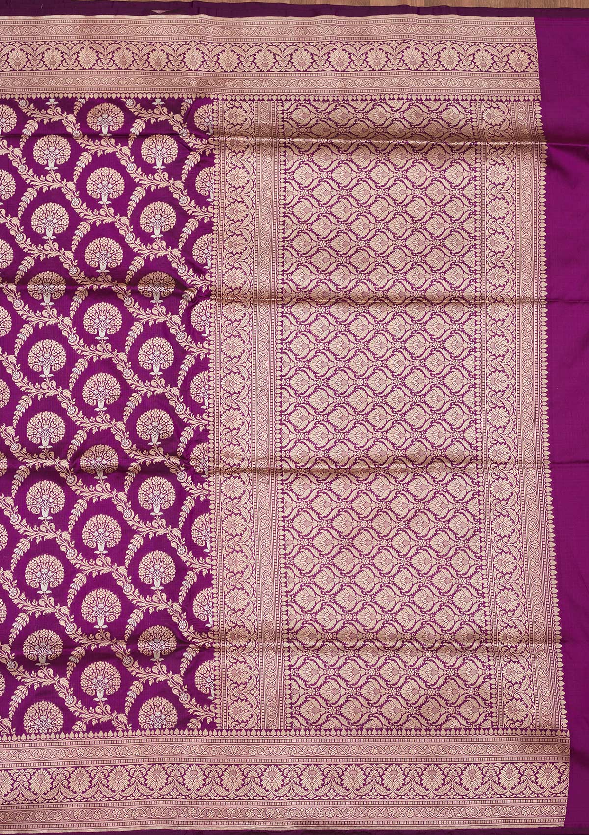 Purple Zariwork Pure Silk Saree