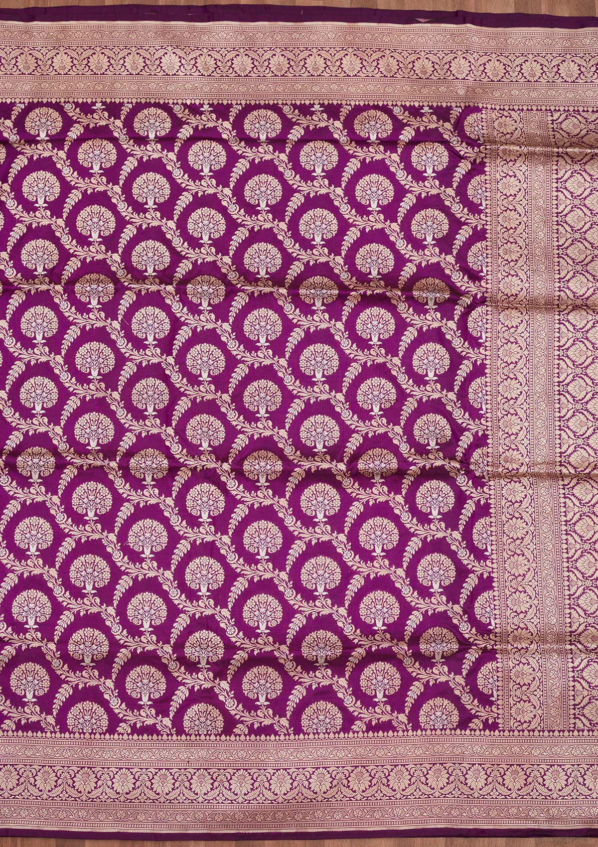 Purple Zariwork Pure Silk Saree
