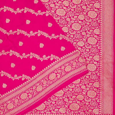Rani Pink Zariwork Pure Silk Saree
